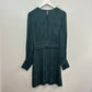 & Other Stories Gathered Floral Jacquard Dress Mini Long Sleeve Dark Green 4