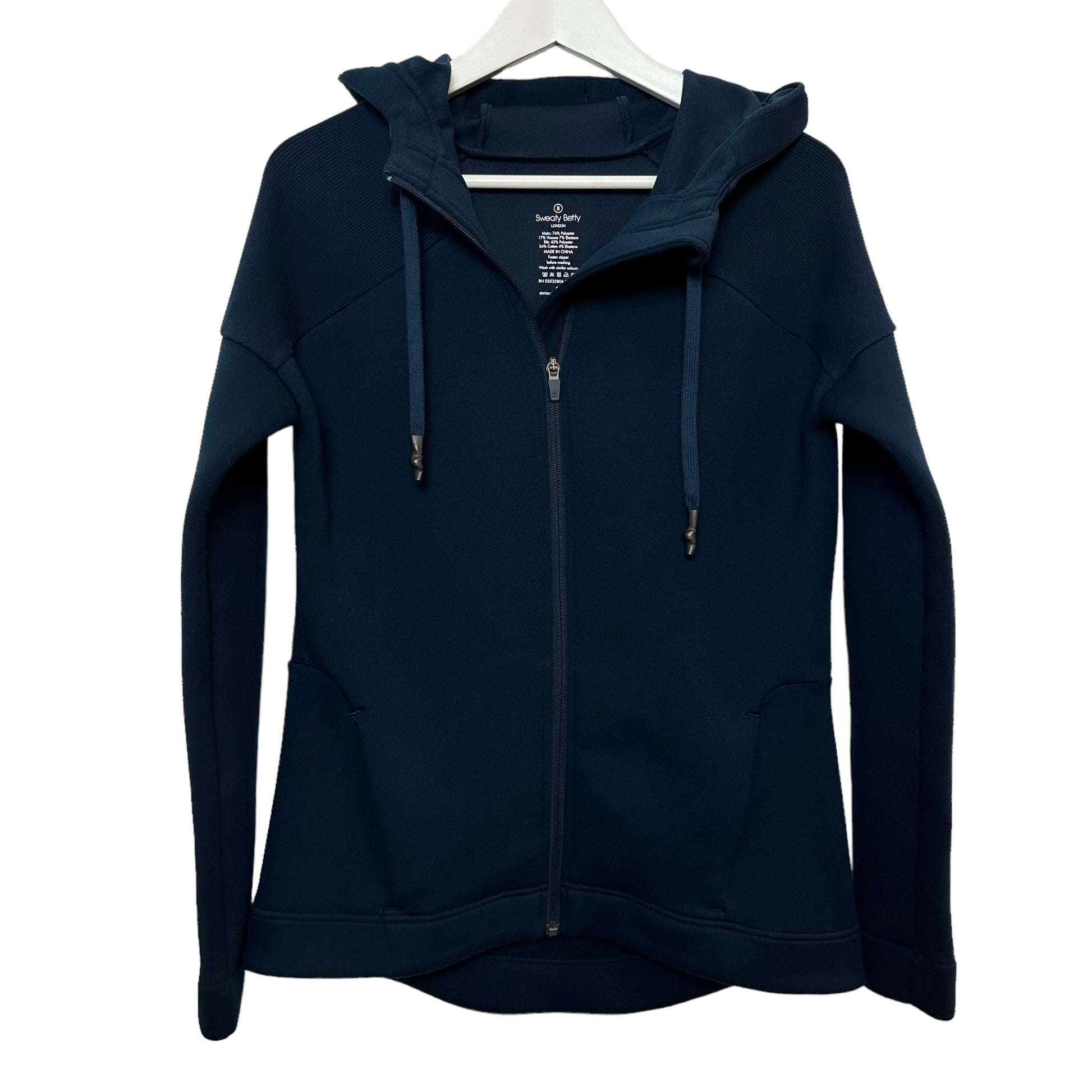 Sweaty Betty Cross Train Zip Hoodie Navy Blue Small Lilac Lawson