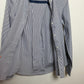 Loro Piana Button Up Shirt Collared Long Sleeve Striped Navy Blue and white Cotton Silk