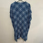 J. McLaughlin Sora Tunic Cover Up Caftan Blue Pattern Blouse XS/S