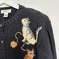 Vintage 90s Talbots Cat Cardigan Sweater Small Petite