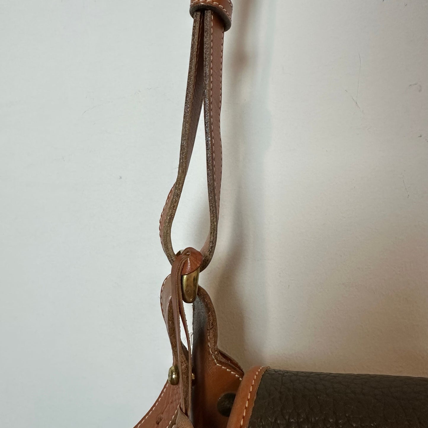 Vintage Dooney and Bourke Horseshoe Bag Crossbody Green All Weather Leather