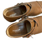 Michael Kors Collection Robbie Leather Monk Strap Oxford Shoes Brown Leather 38