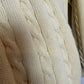 Vintage Greenwich Cable Knit Sweater Yellow Pullover Crewneck Chunky Cotton Large