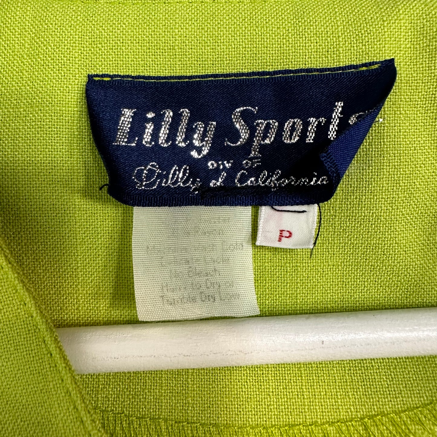Vintage Lilly Sports Lime Green Skirt Set Skort and Matching Top Medium Petite