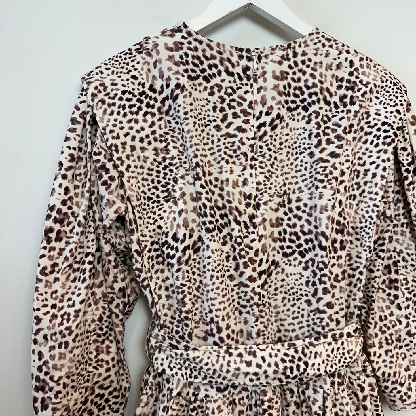 Sea New York Calla Belted Tunic Dress Mini Cheetah Leopard Long Sleeve Brown 4