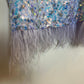 Queen of Sparkles Floral Sequin Feather Tank Purple Top Flower Glitter Medium