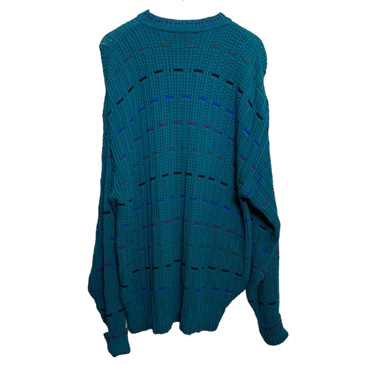 Vintage 90s Colours by Alexander Julian Chunky Knit Grandpa Sweater Crewneck Teal XL