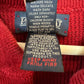 Vintage 90s Land's End Red Henley Sweater Knit Pullover Grandpa Cotton Large