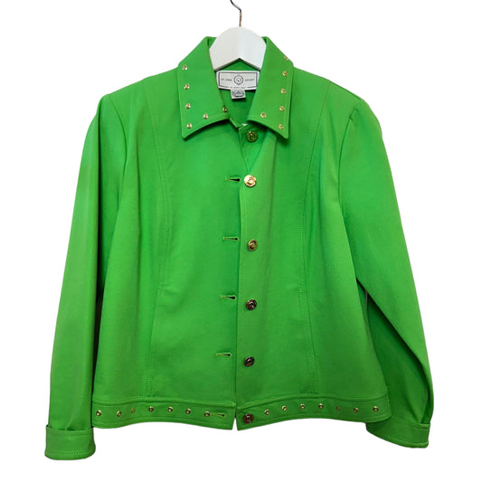 St. John Sport by Marie Gray Green Jacket Made in the USA Small Petite