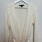 Ralph Lauren Black Label Cable Knit Cardigan Sweater Long Tie Front Silk Linen Large