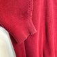 Vintage 90s Land's End Red Henley Sweater Knit Pullover Grandpa Cotton Large