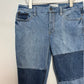 Free People Jax Patched and Relaxed Skinny Camp Jeans Denim Patchwork 31