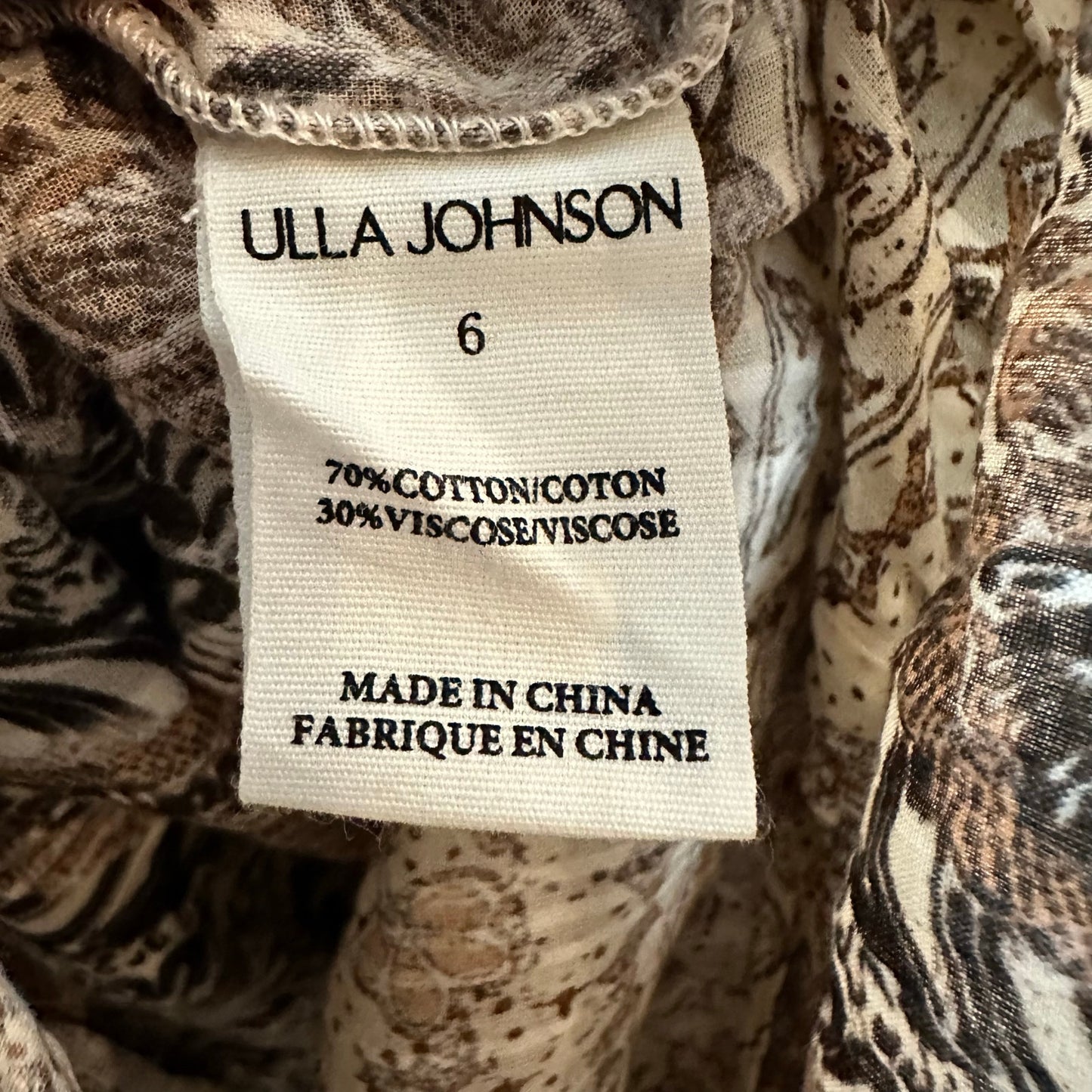 Ulla Johnson Kaitlyn Dress Yarrow Mini Short Sleeve Tiered Ruffle Skirt 6