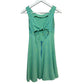 Vintage 90s Blondie and Me Lime Green and Blue Gingham Mini Dress Tie Back XS