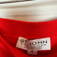 Vintage St. John Collection by Marie Gray Skirt Suit Blazer Red Orange Leopard