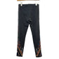 Johnny Was Katina Legging Embroidered Floral Aztec Gray Pull On Stretch XS
