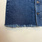 Boden Button Through Denim Mini Jean Skirt Button Down Dark Wash Raw Hem Patch Pocket 2