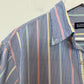 Lands' End Striped Seersucker Shirt Short Sleeve Button Down Collared Medium 15-15 1/2