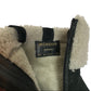 Yves Saint Laurent YSL Wedge Heel Aspen Suede Black Boots Shearling Fur 37.5