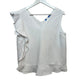 J. McLaughlin Athena Linen Blouse White Sleeveless Top Ruffle Small