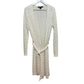 Ralph Lauren Black Label Cable Knit Cardigan Sweater Long Tie Front Silk Linen Large