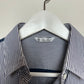 Loro Piana Button Up Shirt Collared Long Sleeve Striped Navy Blue and white Cotton Silk