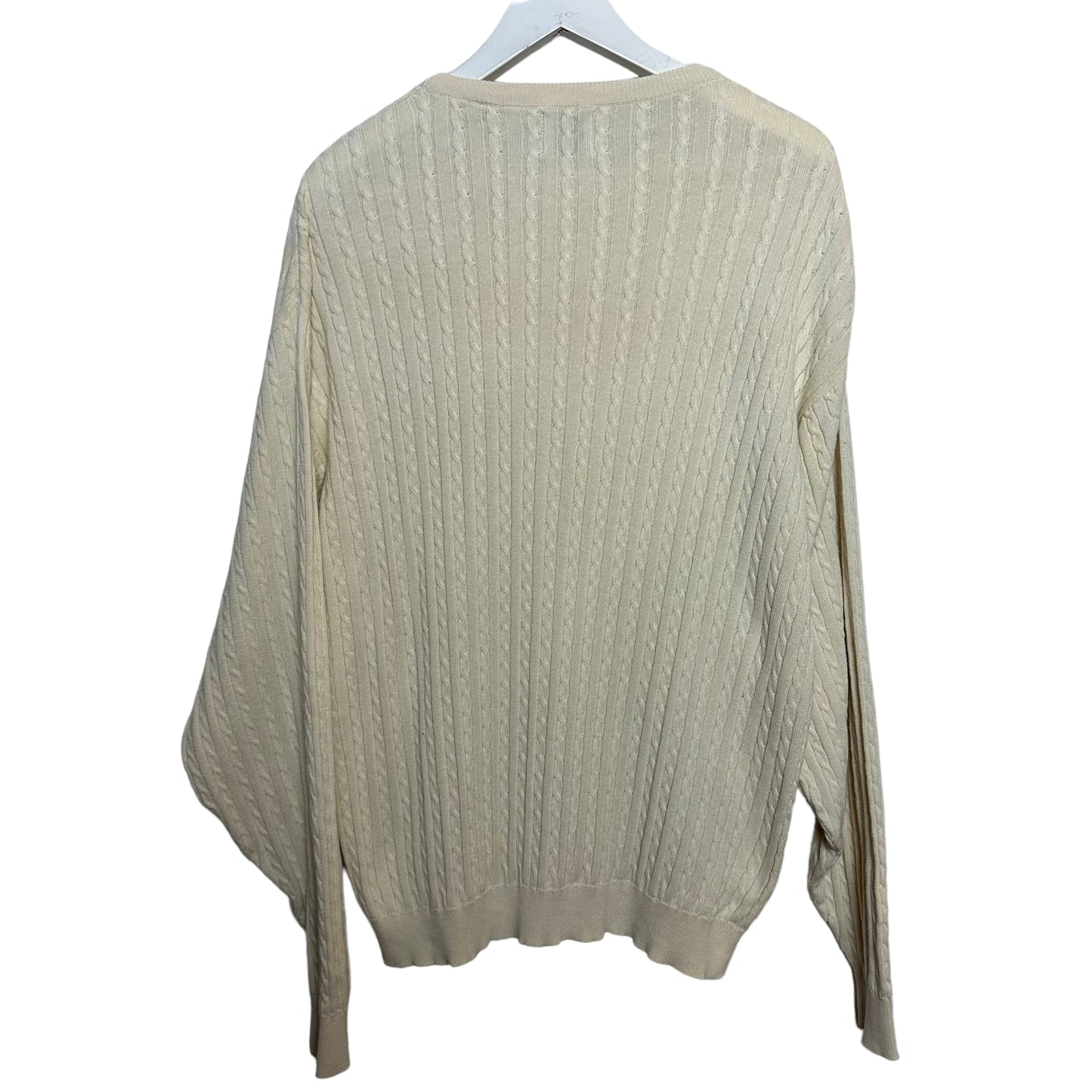 Vintage Gap Cream Cable Knit Sweater Cotton Pullover Crewneck XL