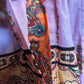 Kobi Halperin Diana Paisley Scarf Print Long Sleeve Button Front Midi Dress XL