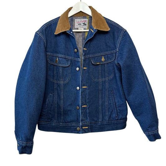 Vintage 70s 80s Lee Storm Rider Jacket Denim Corduroy Blanket Lining Union 42 R