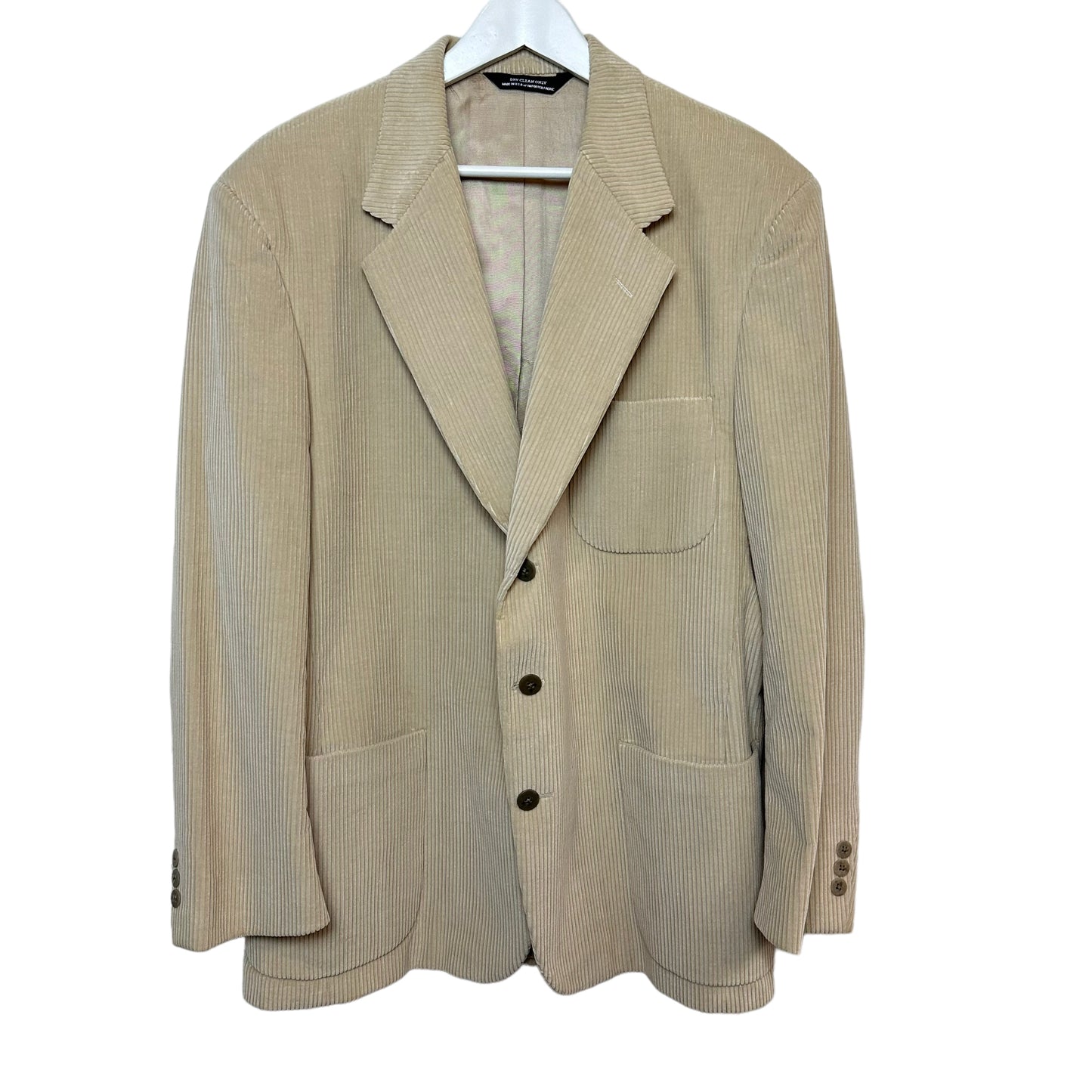 Vintage 90s John Alexander Corduroy Blazer Sport Coat Tan Beige 3 Button 46