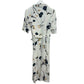 Ganni Dalton Crepe Wrap Dress Floral White Short Sleeve Midi Kimono 40