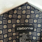 Retro Liz Claiborne Geometric Pattern Short Sleeve Button Down Black Cotton XL