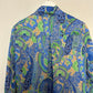 J.Mclaughlin Berlin Midi Dress Shirt Blue Green Paisley Cotton Pop Over Shift S