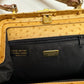 Vintage Saks Fifth Avenue Leather Purse Handbag Top Handle Crossbody Ostrich Printed