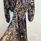 IRO Paris Ramona Dress Ruffle Trimmed Metallic Printed Chiffon Midi 40