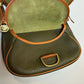 Vintage Dooney and Bourke Horseshoe Bag Crossbody Green All Weather Leather