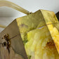 Vintage 70s Wooden Box Bag Yellow Floral Decoupage