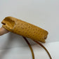 Vintage Saks Fifth Avenue Leather Purse Handbag Top Handle Crossbody Ostrich Printed
