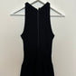 Vintage 70s Knit Maxi Dress High Neck Halter Crochet Wool Blend