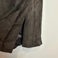 Akris Punto Suede Leather Skirt A Line Switzerland Brown Grey Slits 10