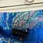 NWT Talbots Tiered Midi Skirt Blue Purple Paisley Garden Pull on Medium
