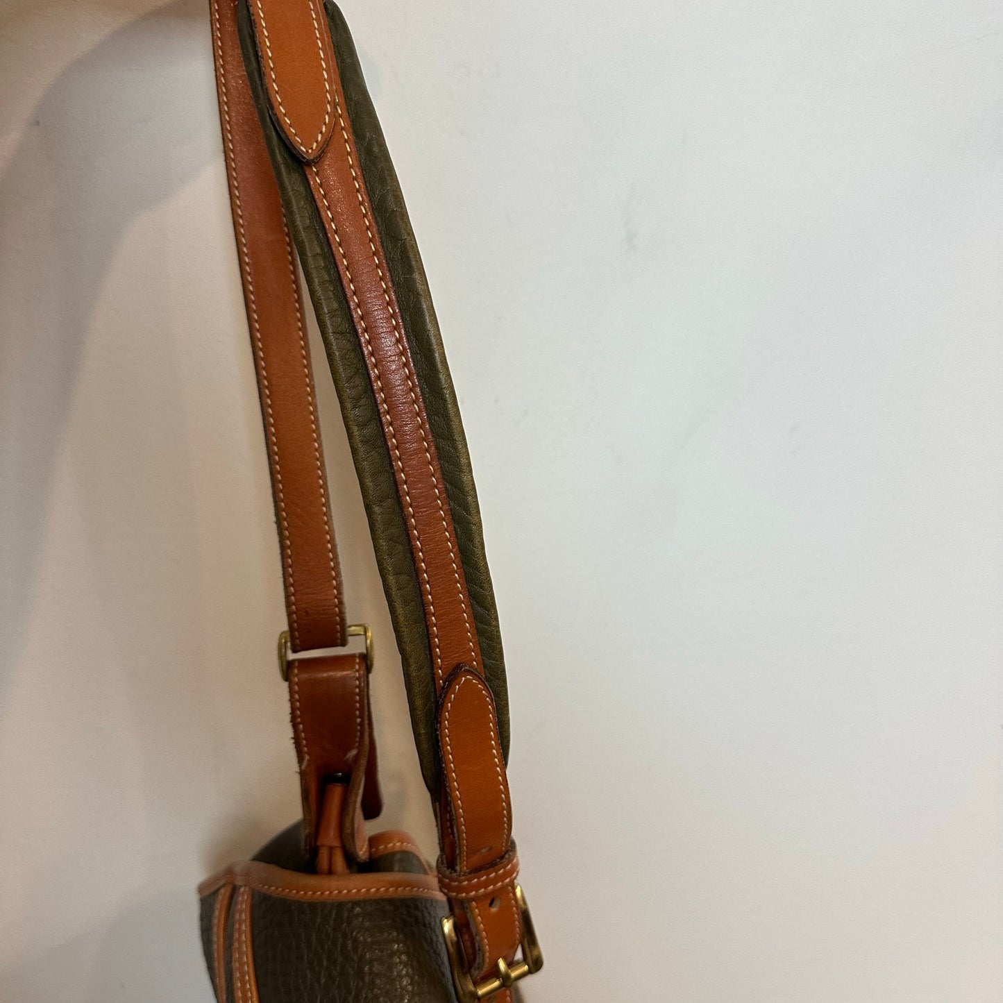 Vintage Dooney and Bourke Horseshoe Bag Crossbody Green All Weather Leather