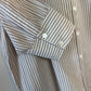 Tuckernuck Button Down Shirt Striped Beige White Cotton Adair Oversized Medium