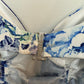 NWT For Love & Lemons Hyacinth Drawstring Mini Dress Blue White Floral XS