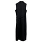 Vintage Style & Co Black Linen Wrap Dress Maxi Collared 12