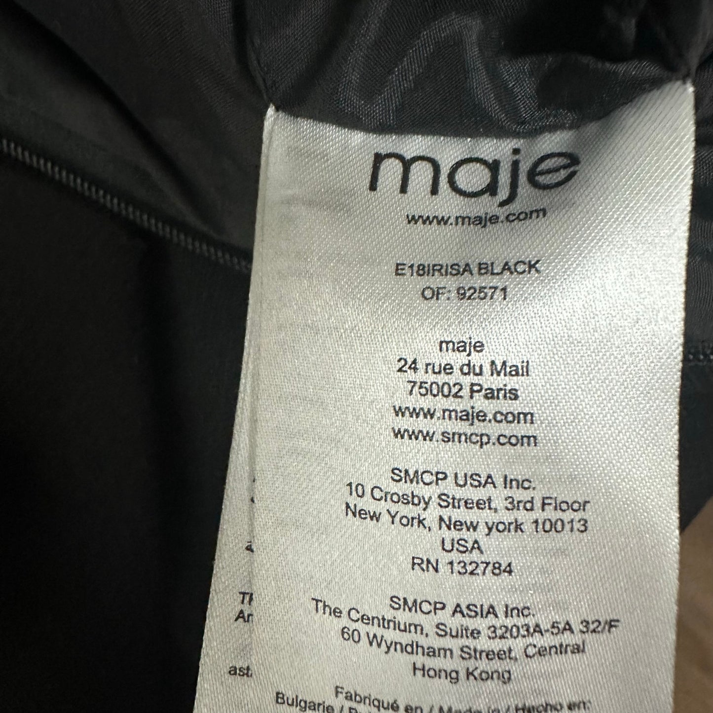 Maje Irisa Romper Black Sleeveless Playsuit Pinafore V Neck Jumper 38 Medium