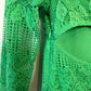 GANNI Green Cutout Twisted Lace Midi Dress Long Sleeve 36