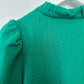 Lilly Pulitzer Elsey Ruffle Knit Top Fiddle Leaf Green Kelly Jacquard Small