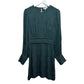 & Other Stories Gathered Floral Jacquard Dress Mini Long Sleeve Dark Green 4